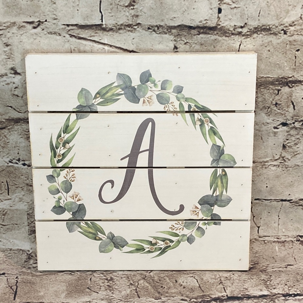 Floral Monogram Wall Art Decor